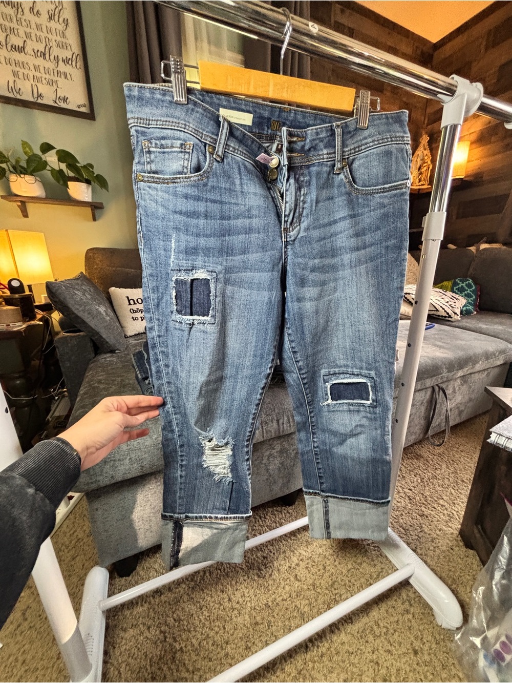 Kut from the Kloth Distressed Medium Blue Boyfriend Jeans